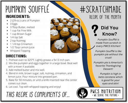 pumpkin souffle recipe card