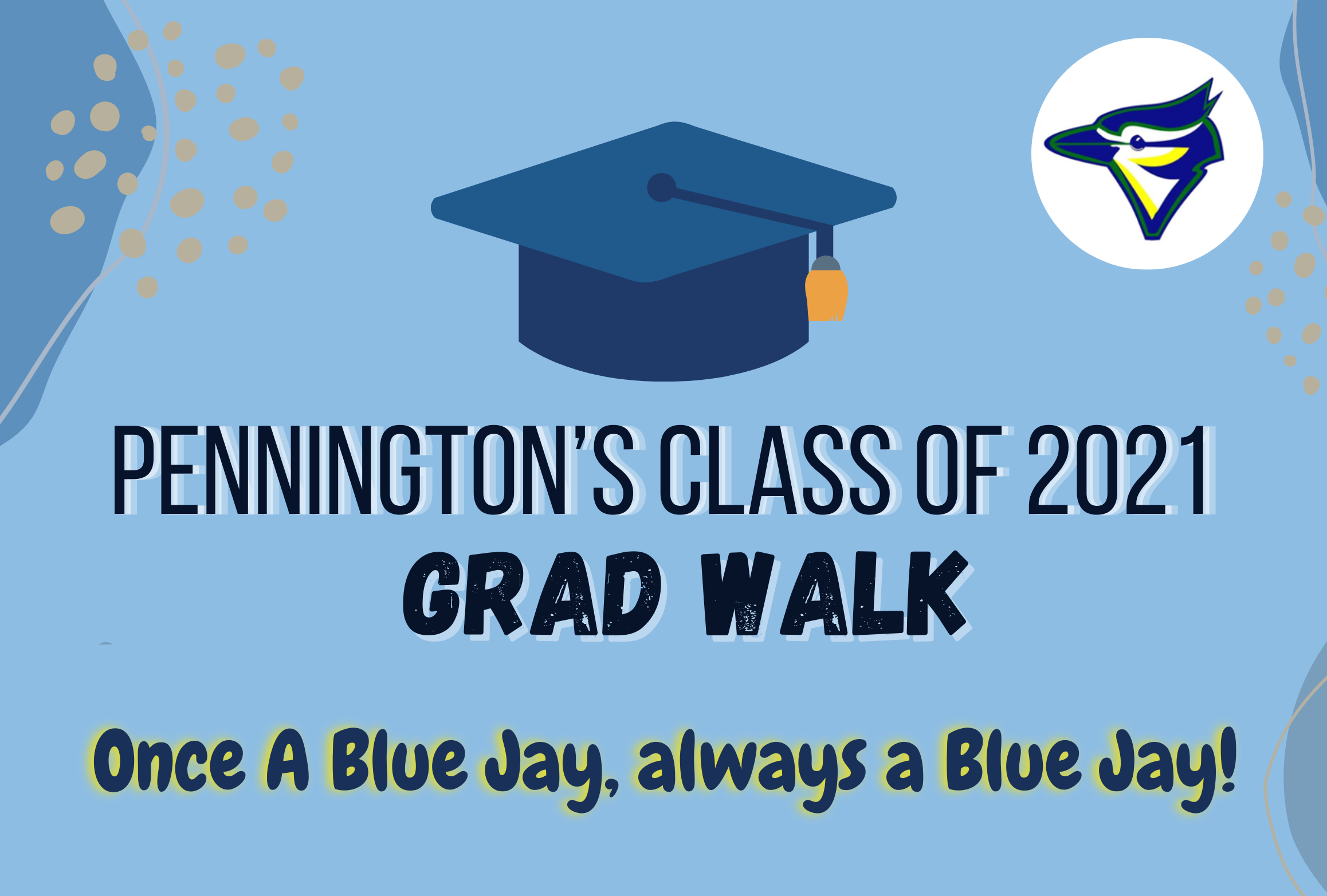 blue graduation cap on a blue background