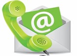 a green phone in a white envelope